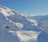 Un ouvrage électrique sous la neige // Source : RTE