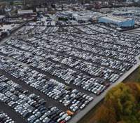 Parking rempli de Volkswagen électrique à Essen