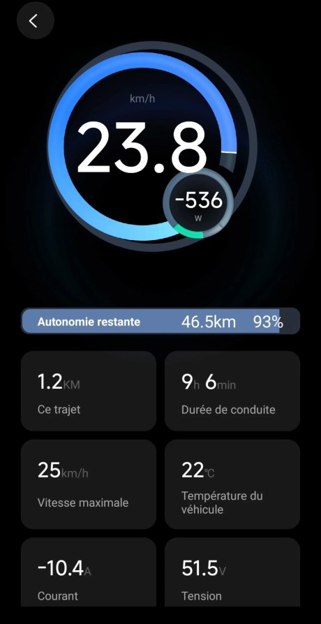 Segway ZT3 Pro appli compteur