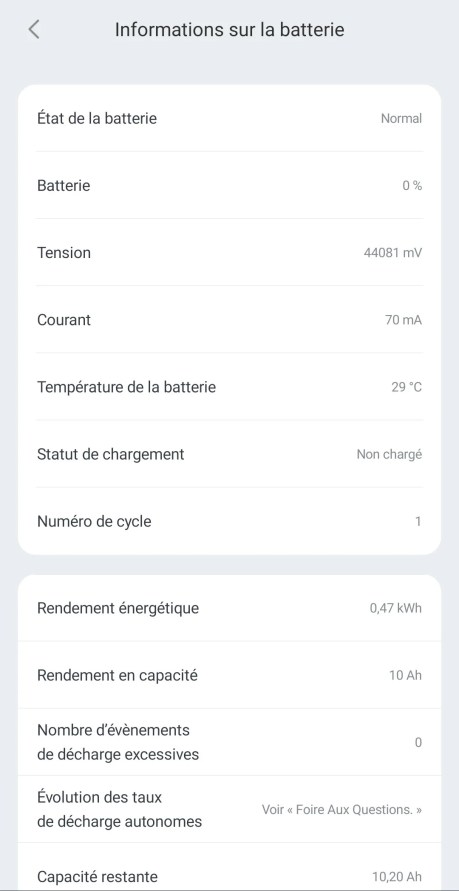 Test Navee S60 appli batterie
