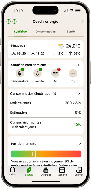 Coach énergie - Page Synthèse - Application Enki