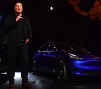 Elon Musk lors de la présentation du Model Y