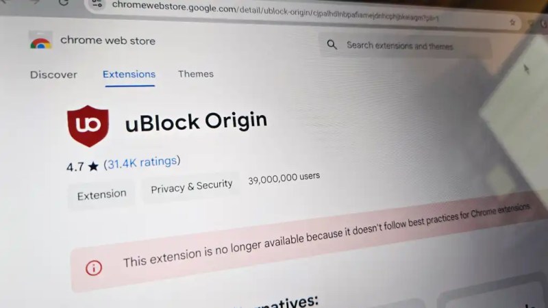 Chrome : le bloqueur de pub uBlock Origin cessera bientôt de fonctionner