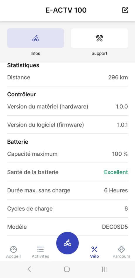 Decathlon Rockrider E-ACTV 100 test appli infos vélo