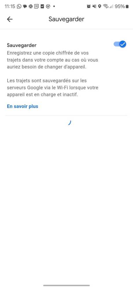 Google Maps screenshot vos trajets sauvegarde