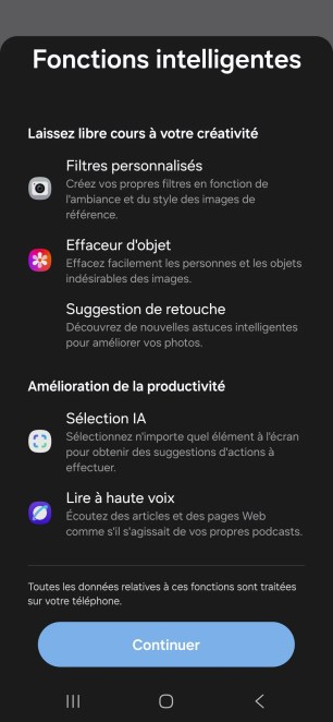 Fonctions IA Galaxy A26