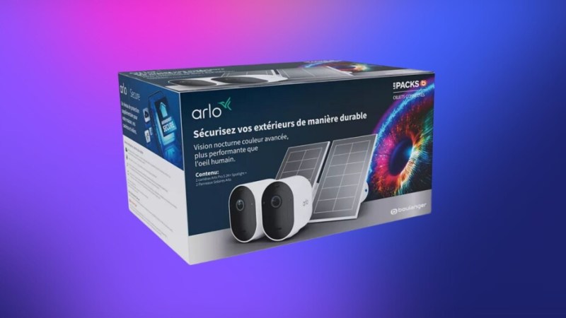 Ce pack Arlo Pro 5 à -35 % (2 caméras + 2 panneaux solaires) est idéal pour sécuriser votre domicile sans se ruiner Ce pack Arlo Pro 5 à -35 % (2 caméras + 2 panneaux solaires) est idéal pour sécuriser votre domicile sans se ruiner