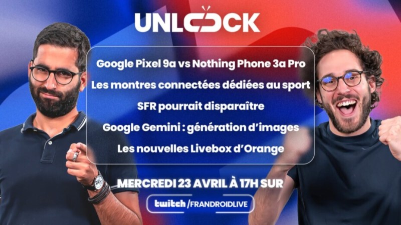 L’avenir de SFR, démo Gemini en direct, gros comparatif smartphone et montres connectées pour courir – Unlock Talk, c’est ce soir en direct L’avenir de SFR, démo Gemini en direct, gros comparatif smartphone et montres connectées pour courir – Unlock Talk, c’est ce soir en direct