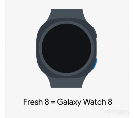 Design supposé de la Samsung Galaxy Watch 8 // Source : AssembleeDebug / Android Authority