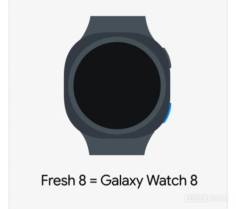 Design supposé de la Samsung Galaxy Watch 8 // Source : AssembleeDebug / Android Authority