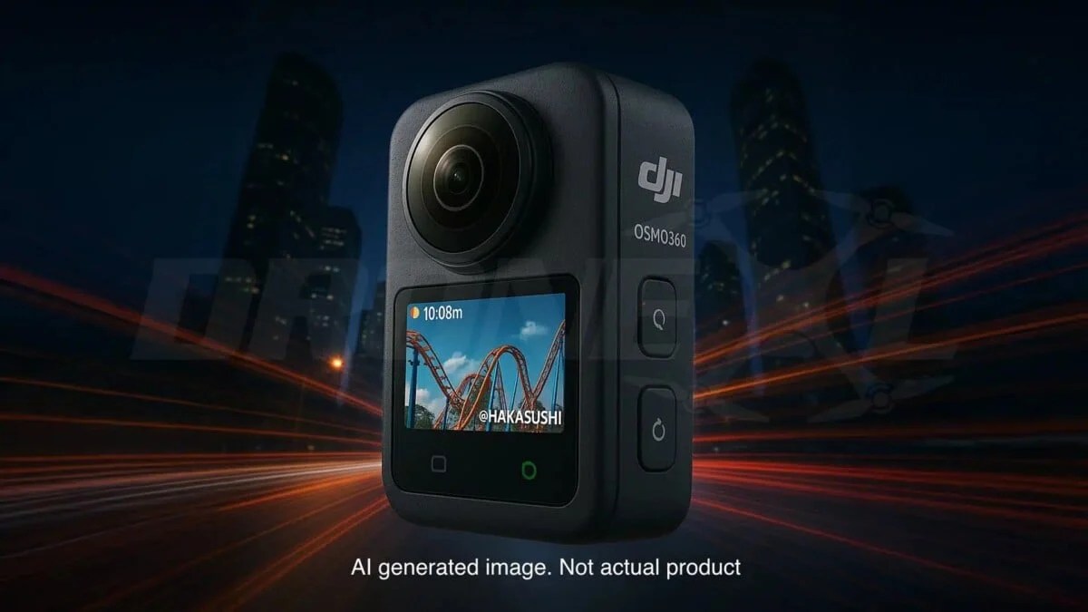 Rendu de la DJI Osmo 360 par intelligence artificielle