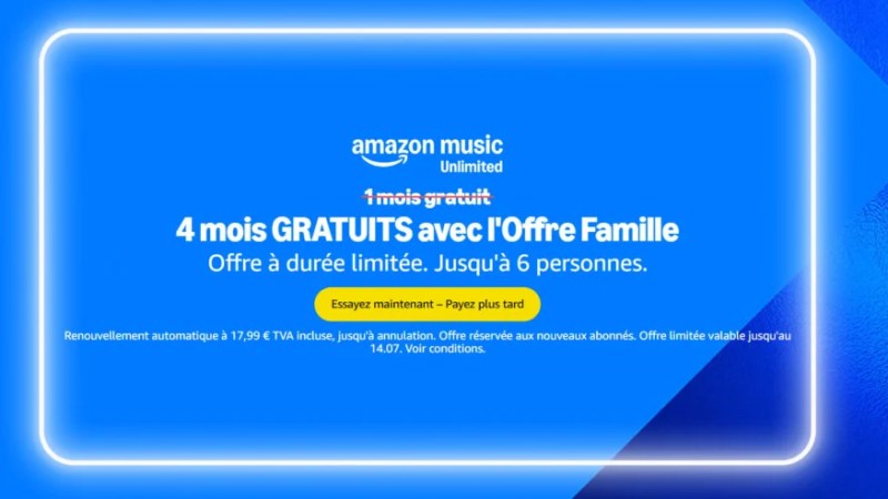 La fête de la musique commence déjà avec 4 mois gratuits sur l’offre famille d’Amazon Music Unlimited