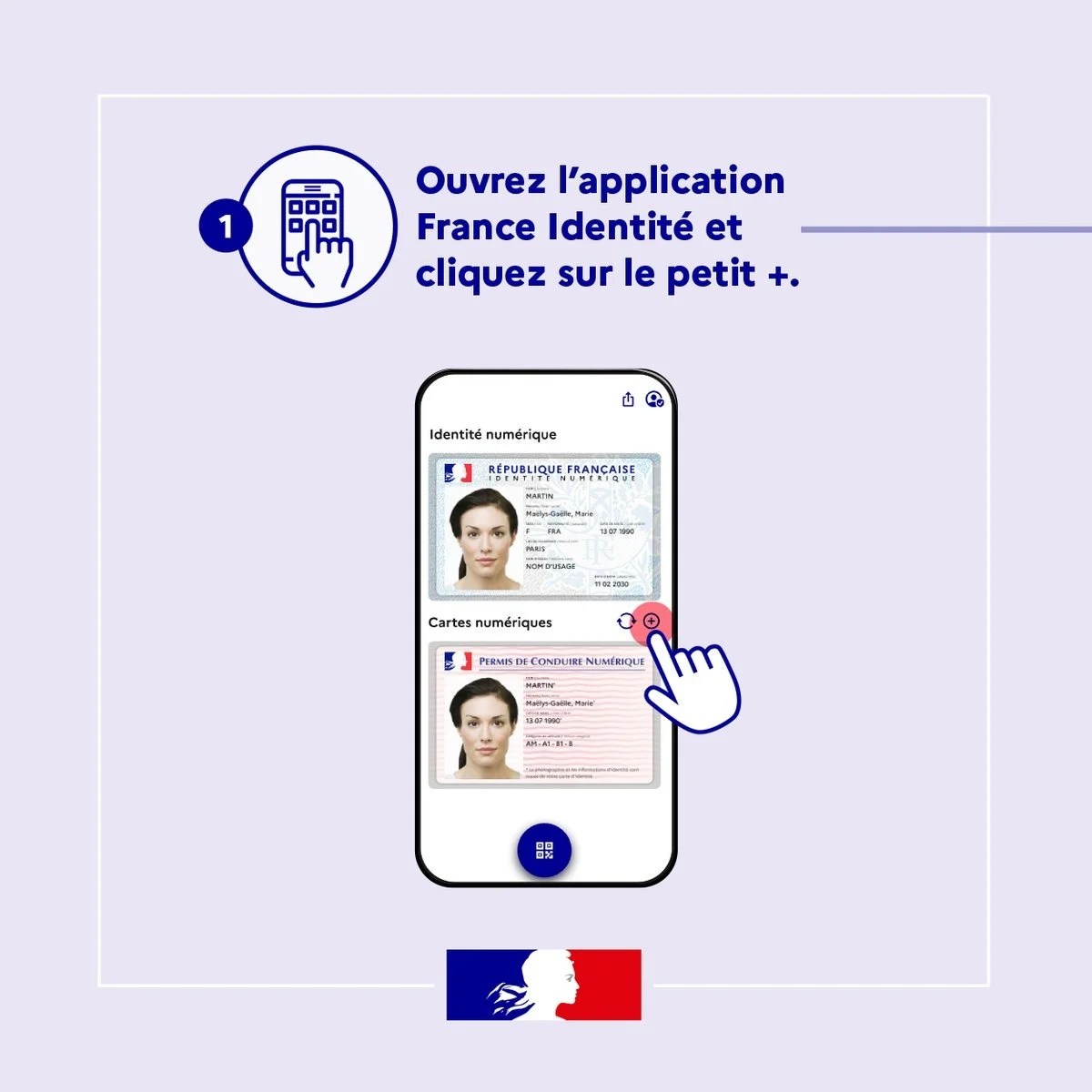 La carte grise sur le smartphone avec France Identité // Source : Gouvernement français