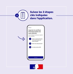 La carte grise sur le smartphone avec France Identité // Source : Gouvernement français