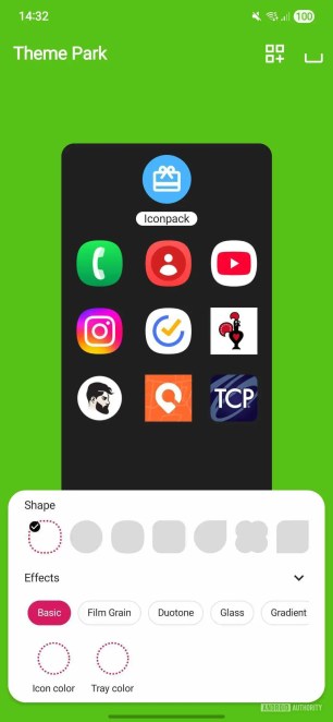 Samsung Theme Park - menu "Effets" // Source : Android Authority