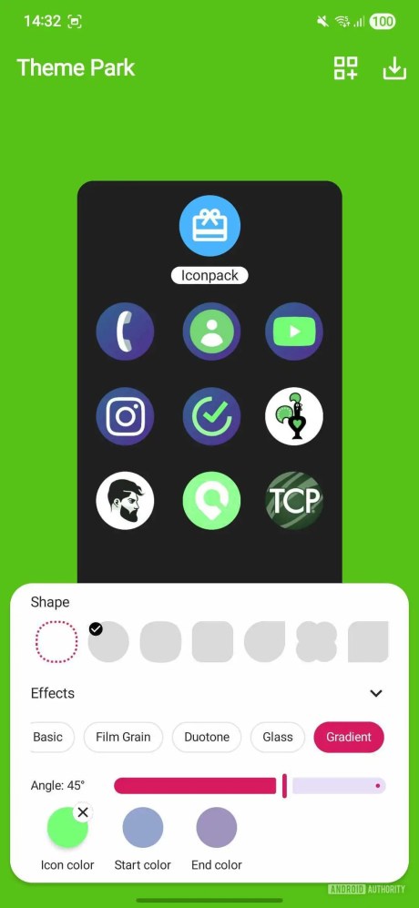 Samsung Theme Park Samsung Theme Park - menu "Effets" // Source : Android Authority