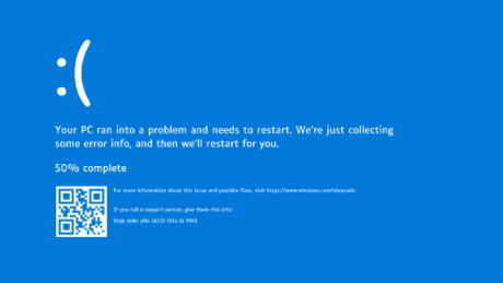Blue screen of death