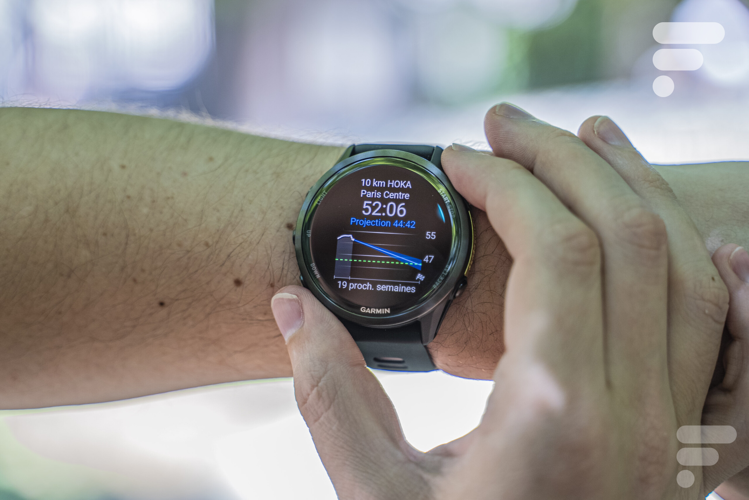 La prévision du temps de course sur la Garmin Forerunner 970