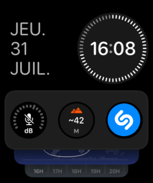 Widgets sur l'Apple Watch Series 10 sous watchOS 11 // Source : Frandroid