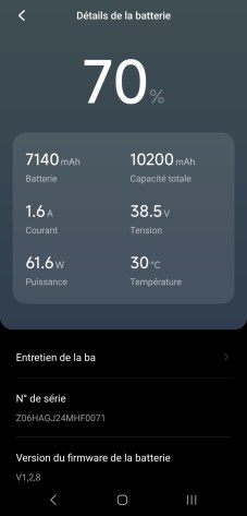 Ninebot E3 Pro E application infos batterie