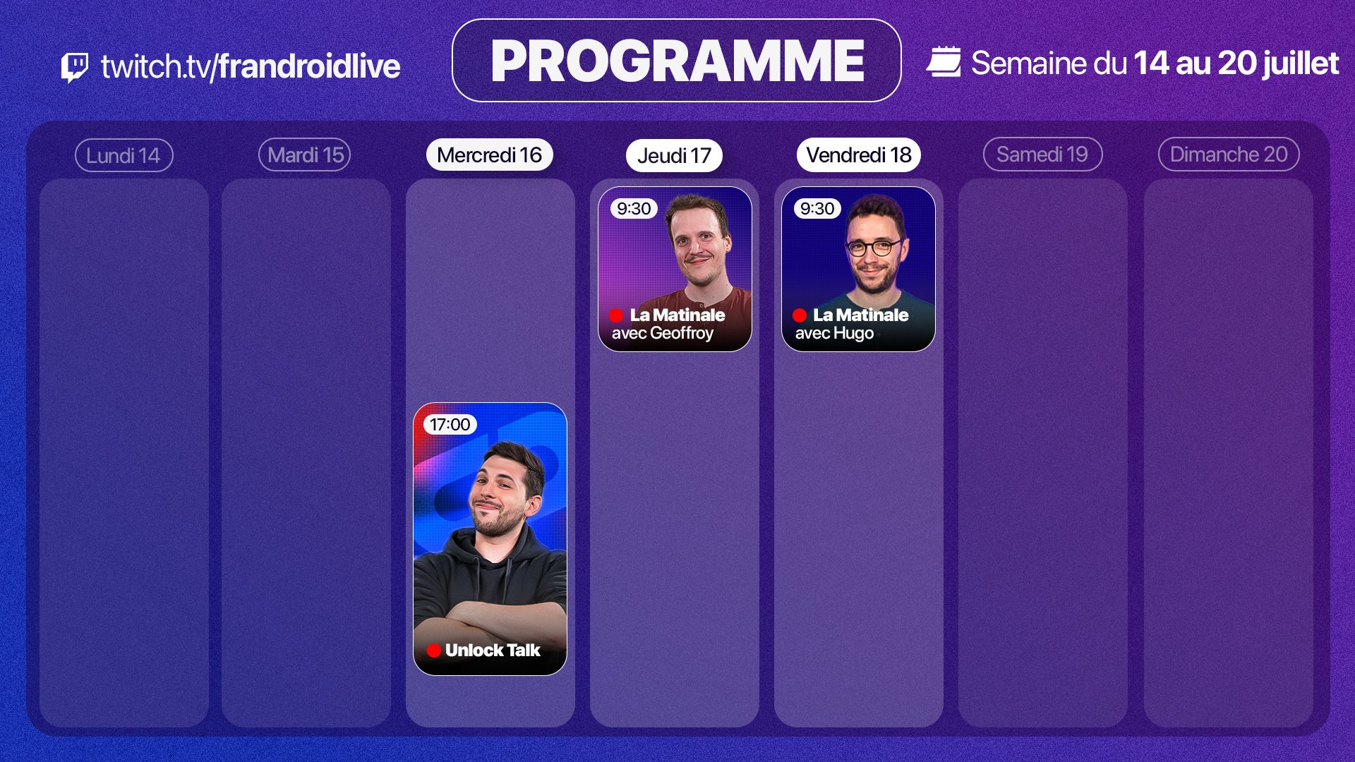 PROGRAMME LIVE TWITCH