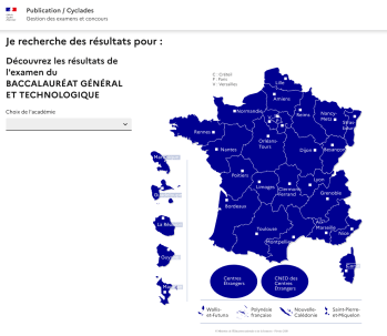Résulats Bac 2025 carte