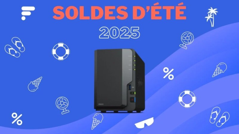 Grosbill liquide son stock de NAS Synology DS223 2 baies pendant les soldes, une solution simple et abordable pour stocker vos données
