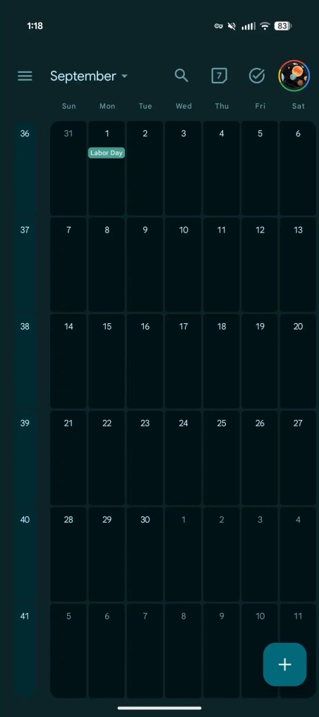 Nouvel affichage mensuel Google Agenda // Source : 9to5Google