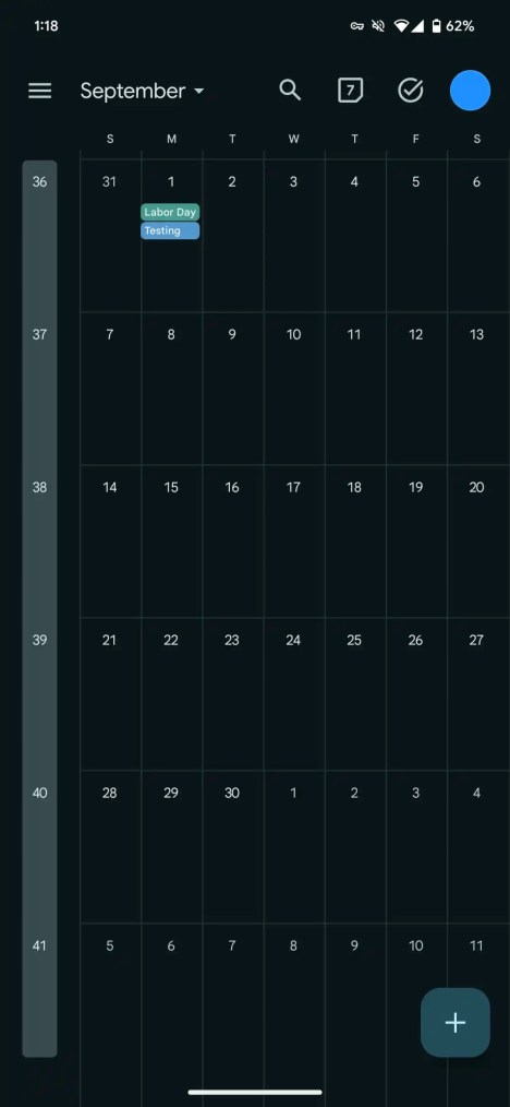 Ancien affichage mensuel Google Agenda // Source : 9to5Google
