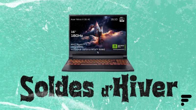 Acer Nitro V 16&nbsp;: ce laptop gaming propulsé par une RTX 5060 est 400&nbsp;€ moins cher pour les soldes