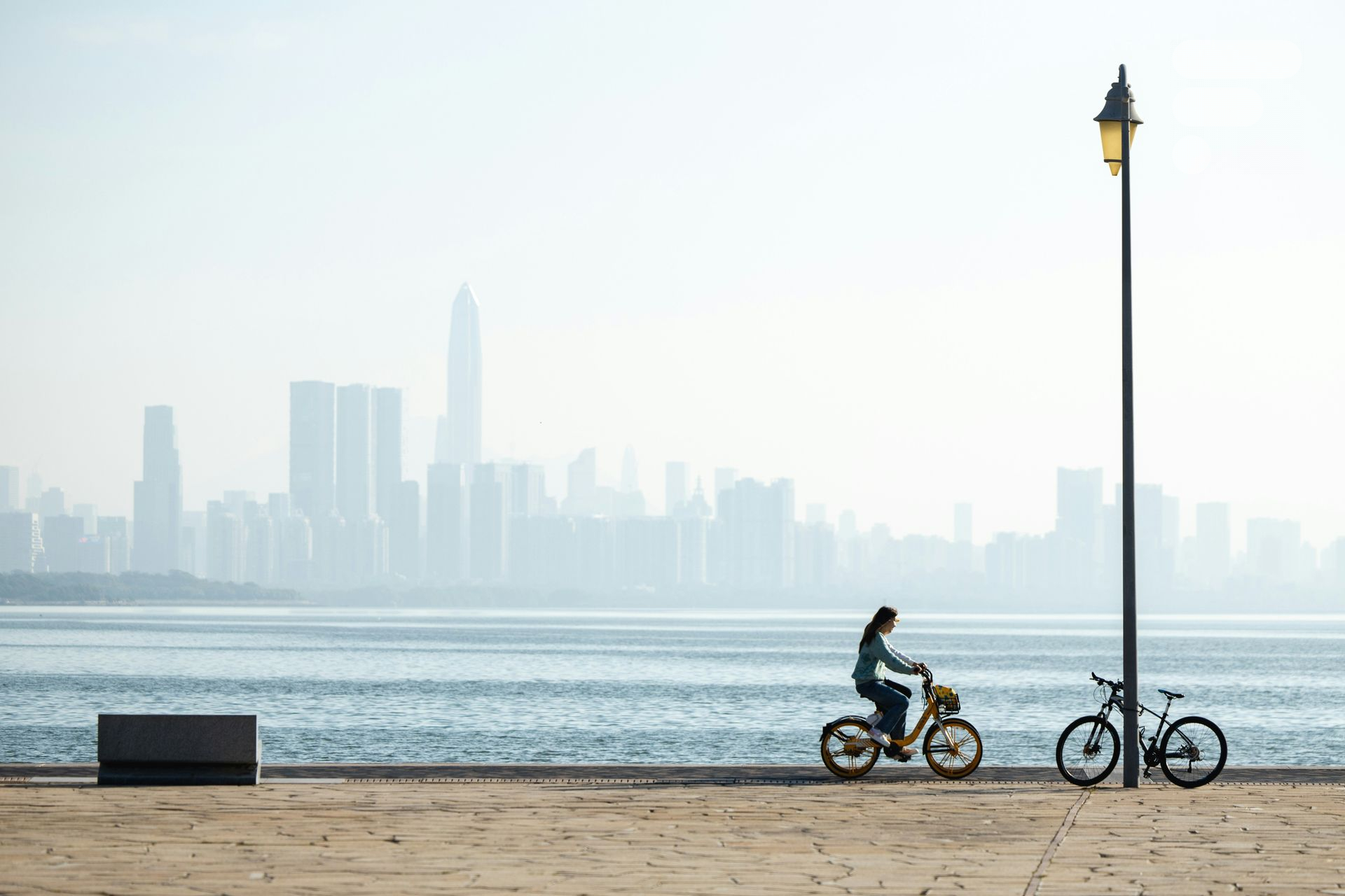 Vélo pollution air Chine Shenzhen
