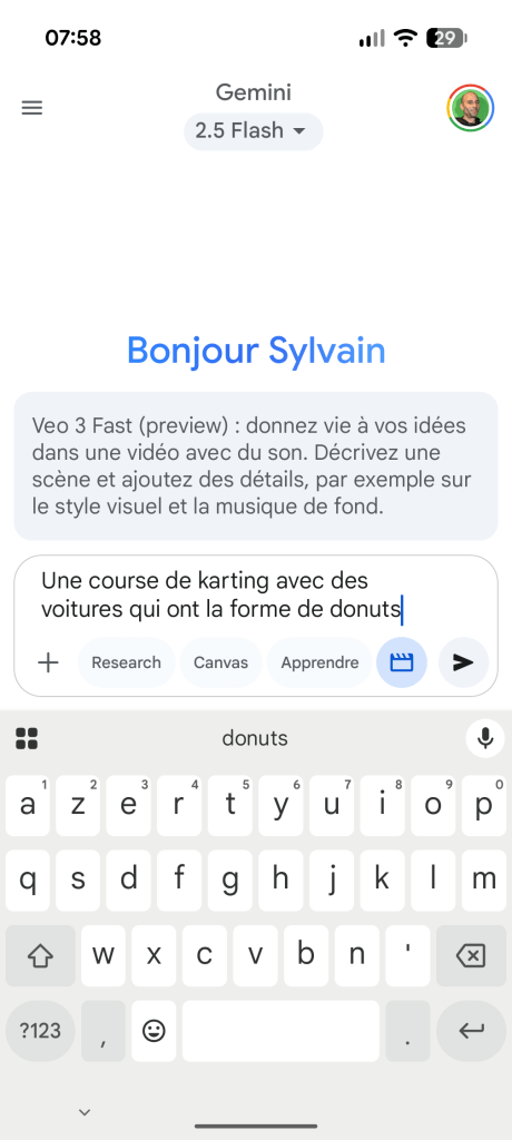 Essai de la création d'une vidéo par Google Veo 3 // Source : Sylvain Pichot - Frandroid
