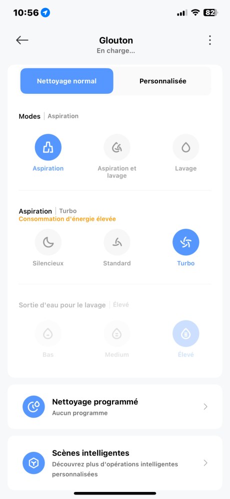 Mode d'aspiration/lavage