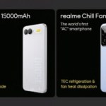 Le Realme 15 000 mAh à gauche, et le Realme Chill Fan Phone à droite