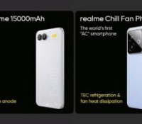 Le Realme 15 000 mAh à gauche, et le Realme Chill Fan Phone à droite
