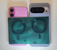 Le positionnement des aimants pour MagSafe sur l'iPhone 16 (à gauche) et Pixelsnap sur le Google Pixel 10 Pro XL (à droite) // Source : Frandroid