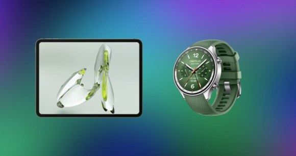 La tablette OnePlus Pad Go et la montre connectée OnePlus Watch 2R // Source : Frandroid