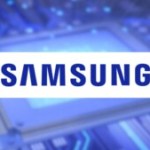 Logo Samsung sur un fond représentant un circuit imprimé // Source : Montage Frandroid