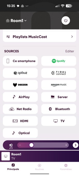 Application MusicCast // Source : Sylvain Pichot - Frandroid