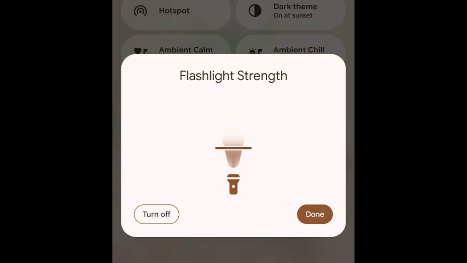 Un curseur de luminositÃ© plus rÃ©aliste pour la lampe torche des Pixel