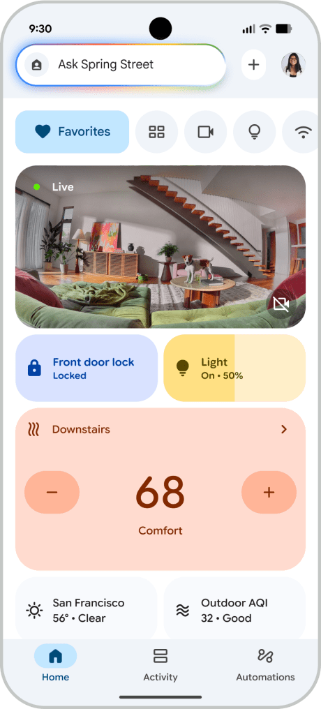 Home app 00 Home tab with glow