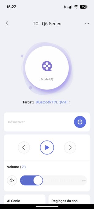 Application TCL Home pour la barre de son TCL Q65H // Source : Sylvain Pichot - Frandroid