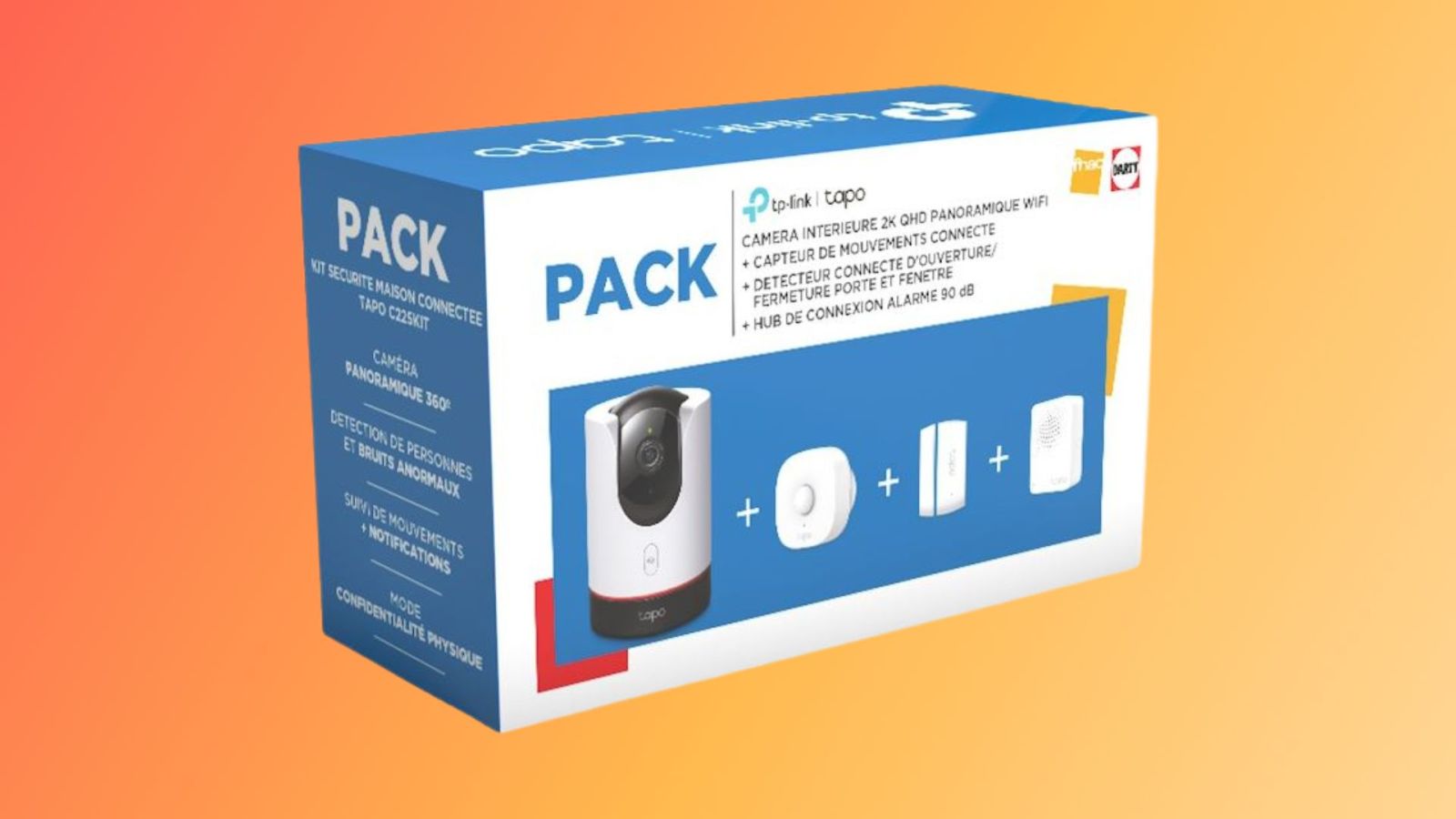 Fnac fait -60 % sur ce pack sÃ©curitÃ© Tapo avec camÃ©ra 2K, dÃ©tecteur de mouvement,...