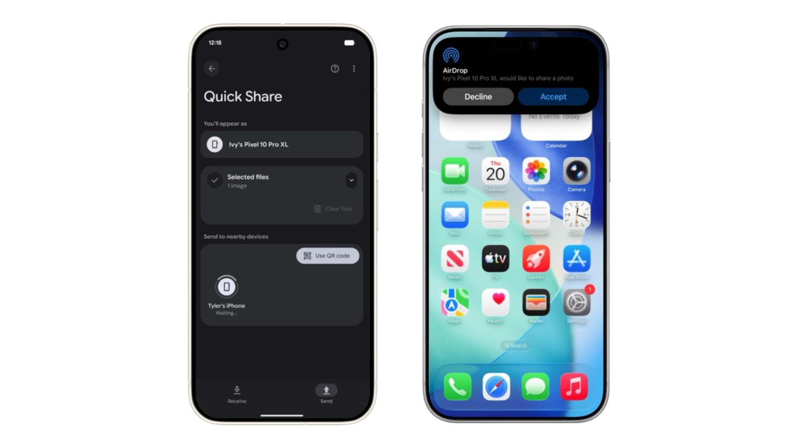 Bonne nouvelle : AirDrop sur Android fonctionne aussi pour lâ€™envoi de fichiers vers les Mac...