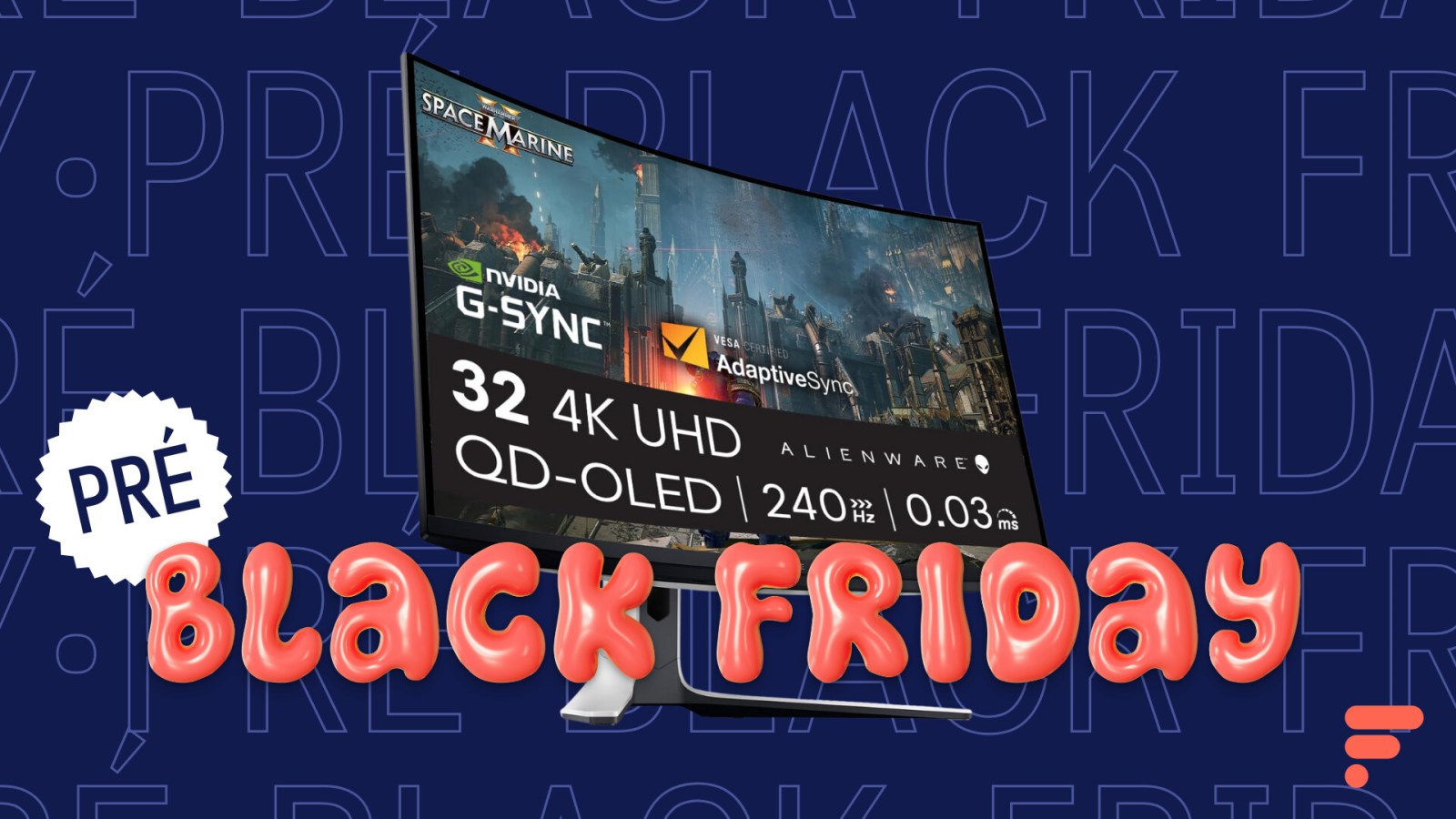 Amazon retire 35 % Ã  cet excellent moniteur Alienware incurvÃ© QD-OLED (240 Hz, Dolby Vision,...