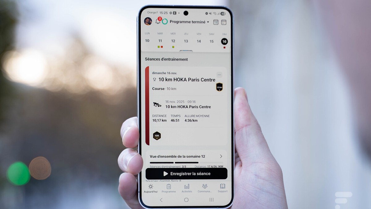 L'application Runna sur smartphone