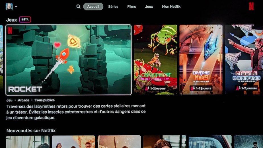 Netflix Gaming sur TV // Source : Sylvain Pichot - Frandroid