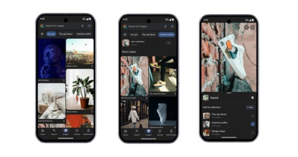 Aperçu du nouveau flux d'images dans l'application Google.