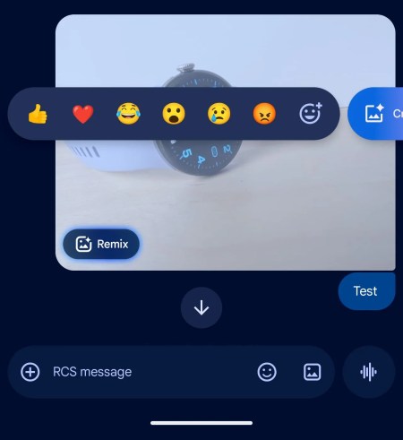 Nouvelle version de Nano Banana dans Google Messages.