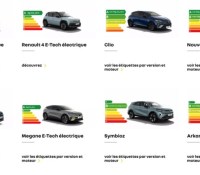 Des étiquettes énergie chez Renault // Source : Capture d'écran Frandroid